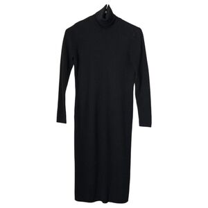 RALPH LAUREN SPORT x VINTAGE 90's ribbed turtleneck stretch dress in black